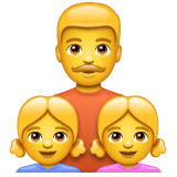 👨‍👧‍👧 Familia con un padre y dos hijas Emoji en WhatsApp