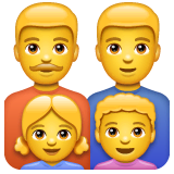 Семья из двух отцов, сына и дочери Эмодзи в WhatsApp