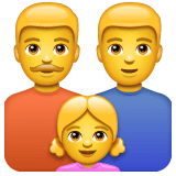 Famiglia con due padri e una figlia Emoji WhatsApp