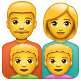 Familie mit Mutter, Vater und zwei Söhnen Emoji WhatsApp