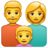 Familia con una madre, un padre y un hijo Emoji WhatsApp
