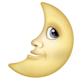 First Quarter Moon Face Emoji on WhatsApp