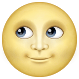 Pleine lune avec visage Émoji WhatsApp