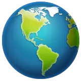 Глобус с Северной и Южной Америками Эмодзи в WhatsApp
