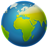 Глобус с Европой и Африкой Эмодзи в WhatsApp