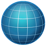 Globe terrestre avec méridiens Émoji WhatsApp