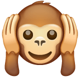 🙉 Macaco com as mãos tapando os ouvidos Emoji nos WhatsApp