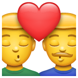 Dos hombres dándose un beso Emoji WhatsApp
