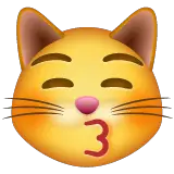 Cara de gato a dar um beijinho Emoji WhatsApp