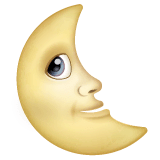 🌜 Abnehmender Mond mit Gesicht Emoji auf WhatsApp