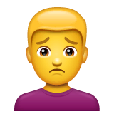 Man Frowning Emoji on WhatsApp