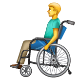 Мужчина в ручном кресле-коляске Эмодзи в WhatsApp