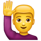 man-raising-hand Emoji whatsapp