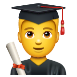 👨‍🎓 Hombre estudiante Emoji en WhatsApp