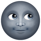 Nouvelle lune avec visage Émoji WhatsApp