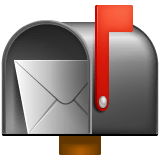 Открытый почтовый ящик с поднятым флажком Эмодзи в WhatsApp