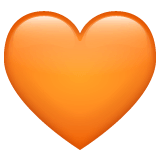 Оранжевое сердце Эмодзи в WhatsApp