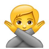 🙅 Persona haciendo el gesto de “no” Emoji en WhatsApp