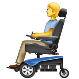 🧑‍🦼 Человек в моторизованном кресле-коляске Эмодзи в WhatsApp