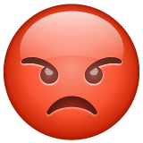 Pouting Face Emoji on WhatsApp