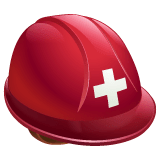 Helm mit weißem Kreuz Emoji WhatsApp
