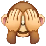 sich die Augen zuhaltendes Affengesicht Emoji WhatsApp