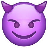 Smiling Face With Horns Emoji on WhatsApp