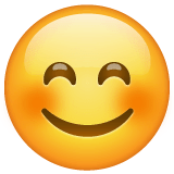 😊 Lächelndes Gesicht mit zusammen­gekniffenen Augen Emoji auf WhatsApp
