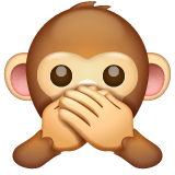 Macaco com as mãos a tapar a boca Emoji WhatsApp