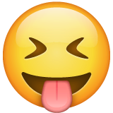 Cara com a língua de fora e olhos fechados Emoji WhatsApp