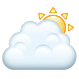 🌥️ Sonne hinter großer Wolke Emoji auf WhatsApp