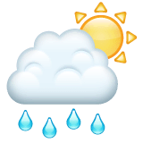 🌦️ Sole dietro a una nuvola carica di pioggia Emoji su WhatsApp