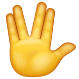 🖖 Hand mit gespreiztem Mittel- und Ringfinger Emoji auf WhatsApp