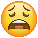 😩 Weary Face Emoji on WhatsApp