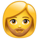 🧔‍♀️ Woman: Beard Emoji on WhatsApp