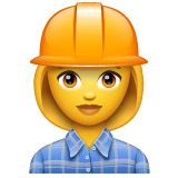 👷‍♀️ Trabalhadora da construção civil Emoji nos WhatsApp