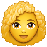 woman-curly-haired Emoji whatsapp