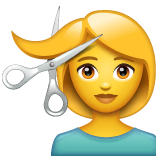 woman-getting-haircut Emoji whatsapp