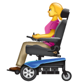👩‍🦼 Женщина в моторизованном кресле-коляске Эмодзи в WhatsApp