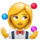 Woman Juggling Emoji on WhatsApp
