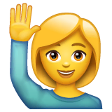 woman-raising-hand Emoji whatsapp