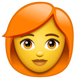 👩‍🦰 Woman: Red Hair Emoji on WhatsApp