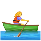 🚣‍♀️ Femme ramant dans un bateau Émoji sur WhatsApp