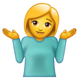 🤷‍♀️ Woman Shrugging Emoji on WhatsApp