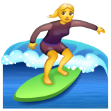 Mujer surfista Emoji WhatsApp