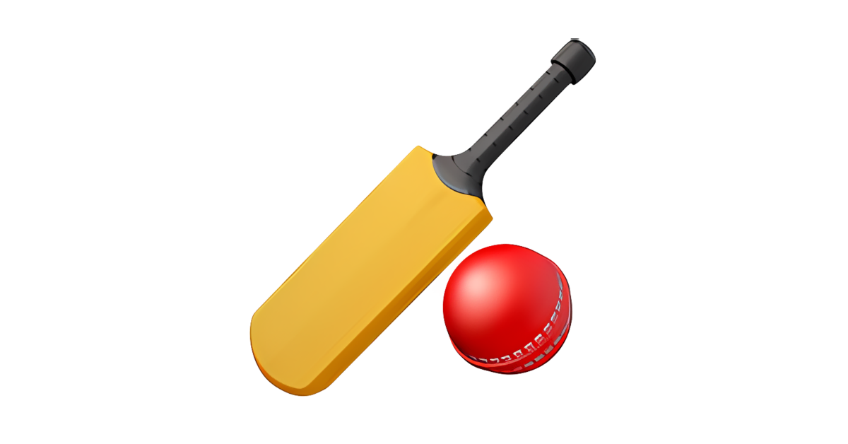 Игра с битой и мячом 6. Эмодзи с битой. Cricket Ball Emoji.