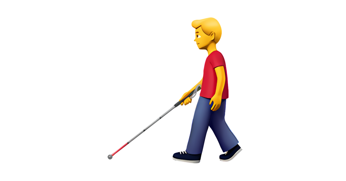 👨‍🦯 Man With White Cane Emoji — Meanings, Usage & Copy