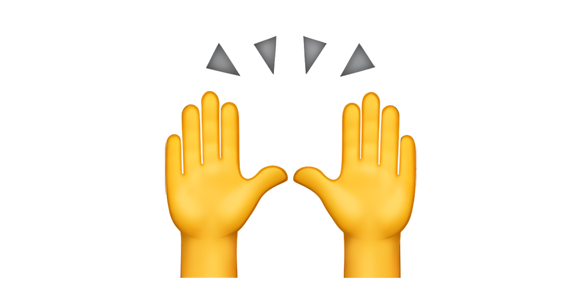 emoji mani in alto