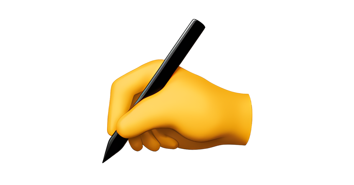 Schreibende Hand Emoji — Bedeutung, Kopieren und Einfügen