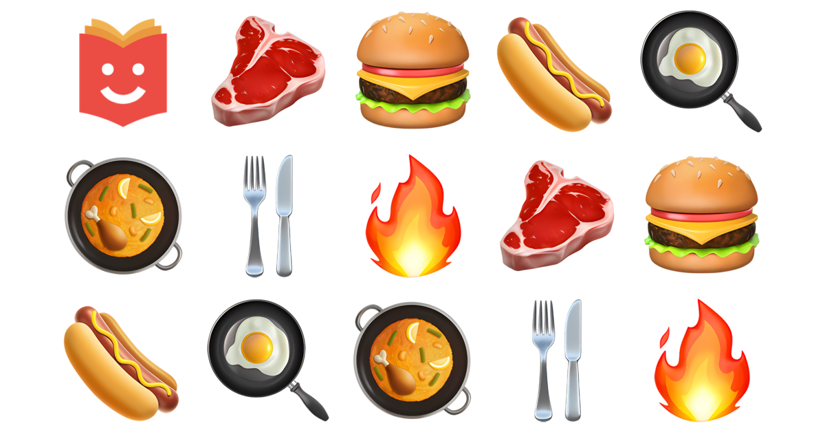 🍔🔥🌭 Grill Emojis Collection 🥩🍔🌭🍳🥘🍴🔥 — Copy & Paste!